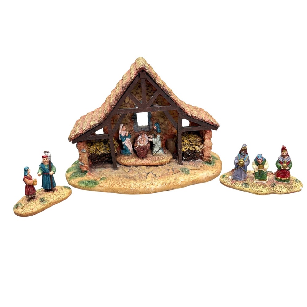 Hawthorne Miniatures Nativity Set‎ 3 Piece 1994 1995 Christmas Holiday Decor
